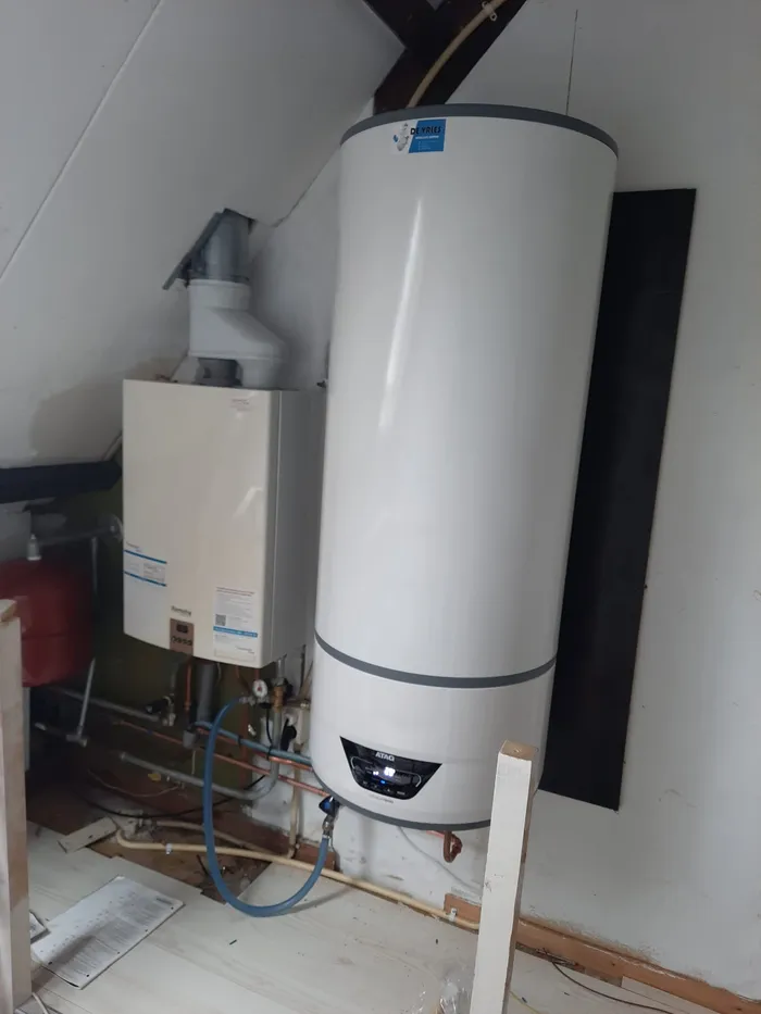 Boiler en cv-ketel netjes ingebouwd